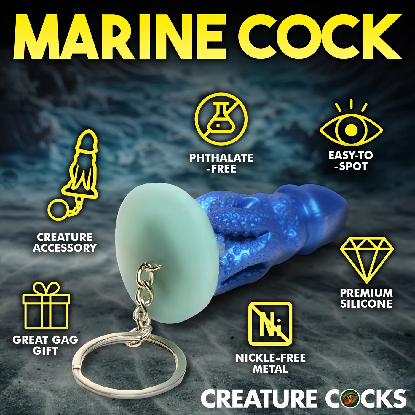 cocktopus keychain blue 