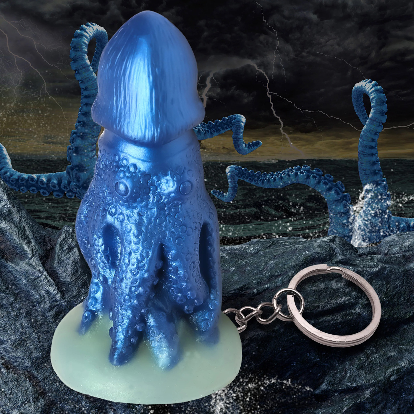 cocktopus keychain blue 