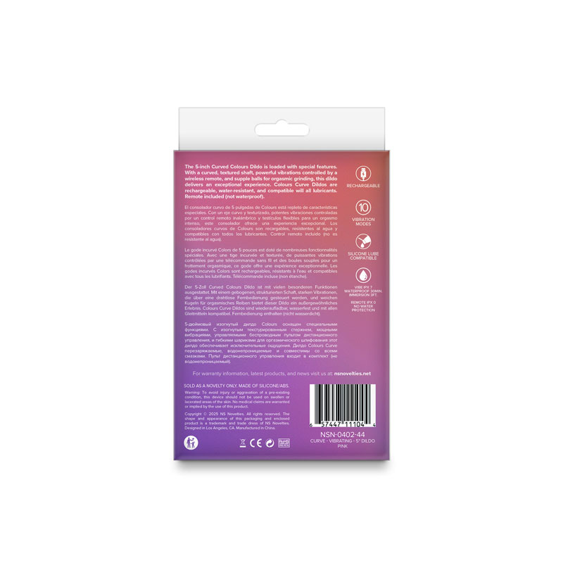 colours curve vibrating  dildo pink 