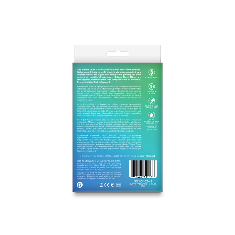 colours curve vibrating  dildo teal 
