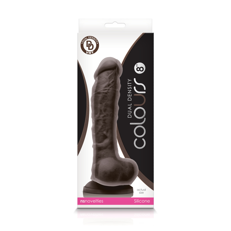 colours dual density  inch dildo dark brown 