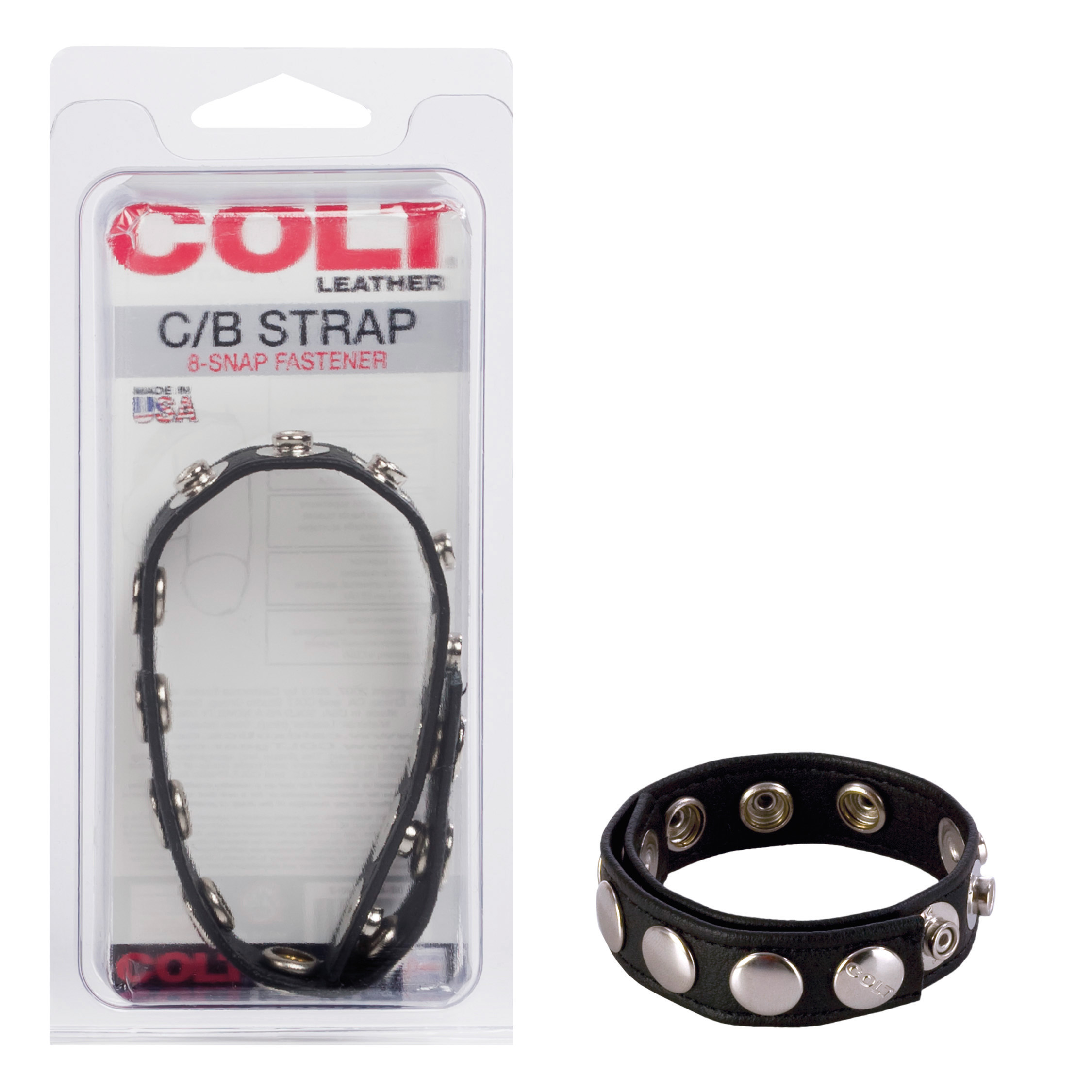 colt  snap fastener leather strap black 