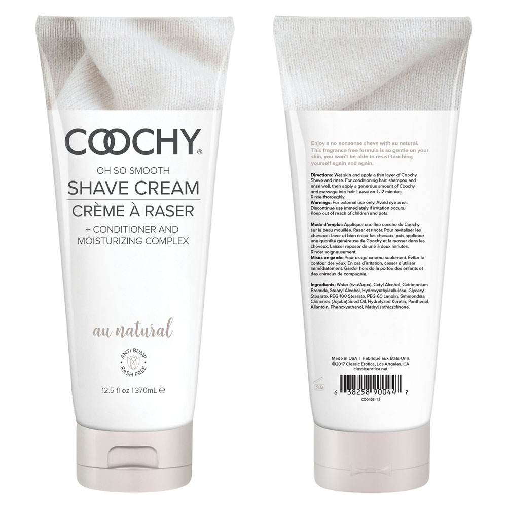 coochy  shave cream au natural . fl. oz. 