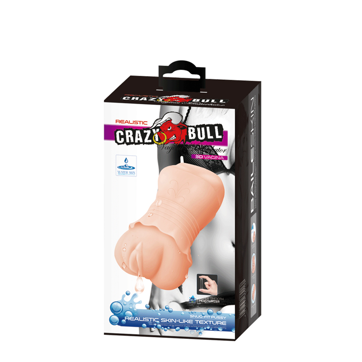 crazy bull no lube masturbator sleeve realistic pussy skin like texture 