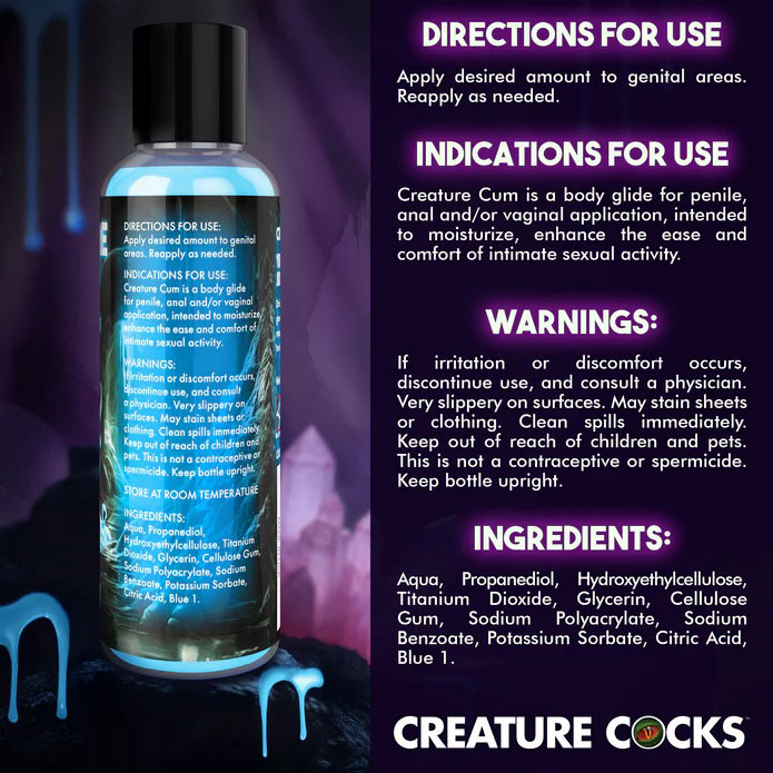 Creature Cum Blue Water Based Lubricant 4oz