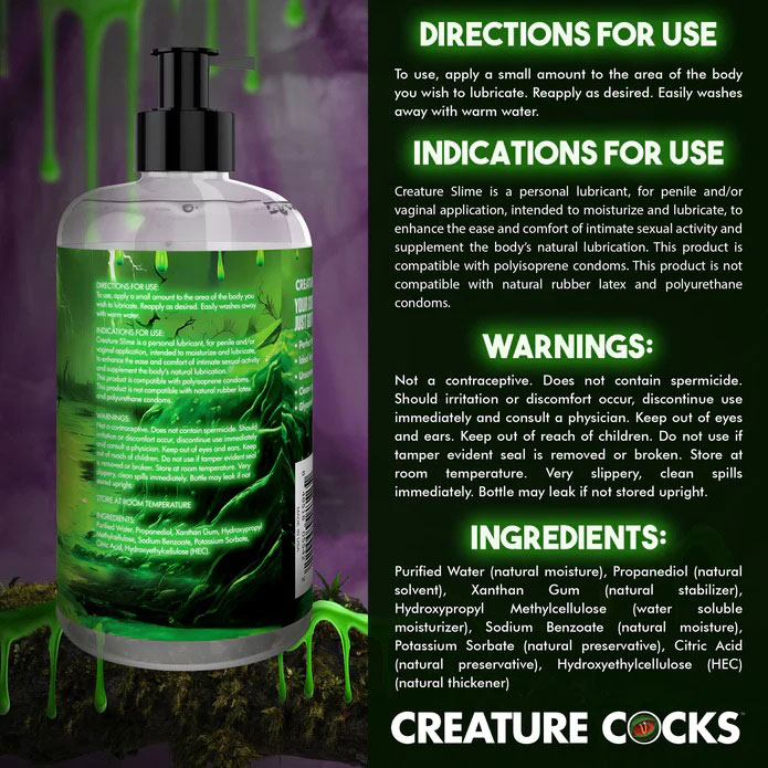 creature slime water based lubricant oz 