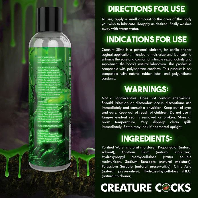 creature slime water based lubricant oz 