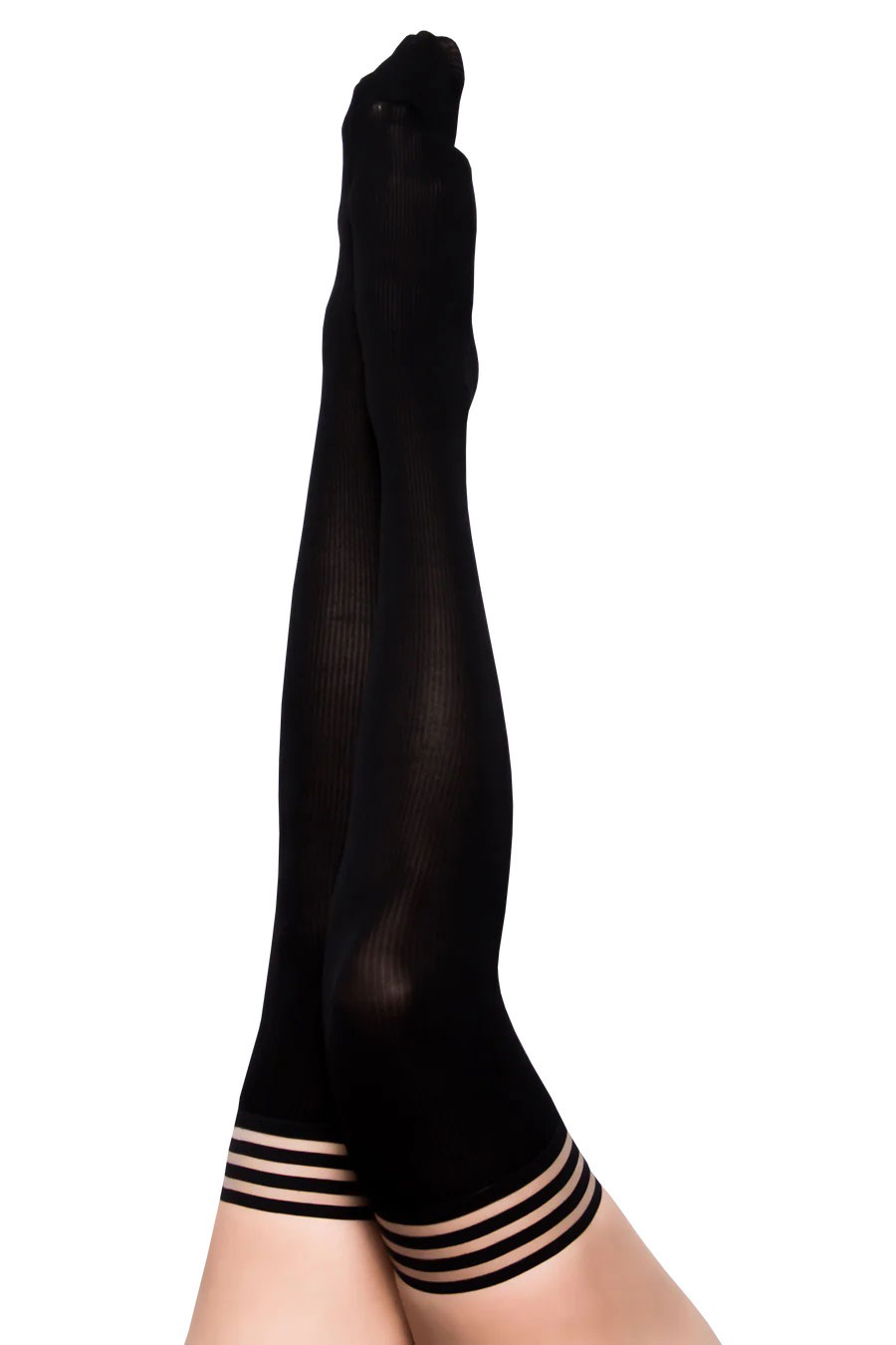 dana lynn ribbed thigh high size a black 