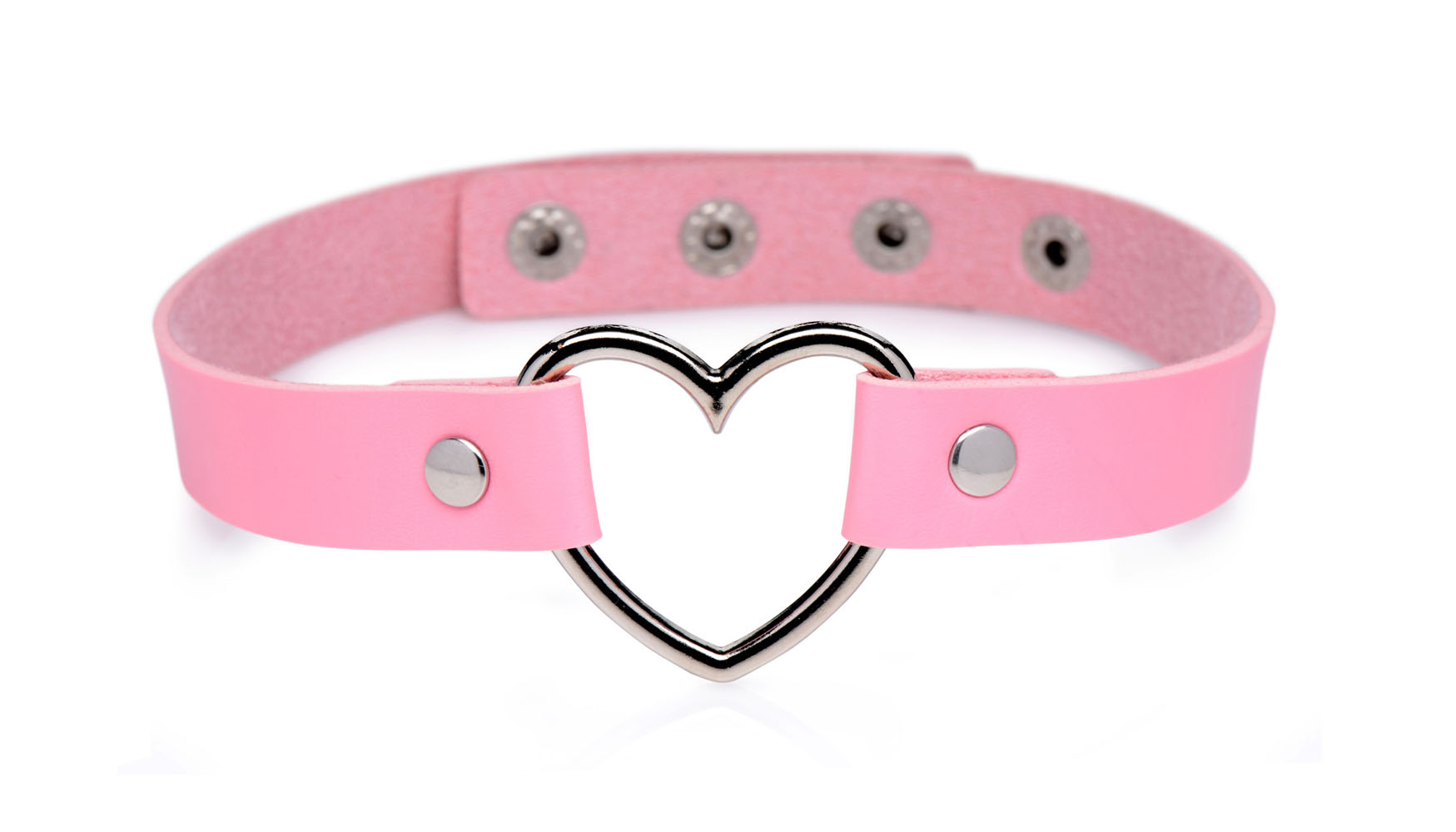 dark heart chrome heart choker pink 