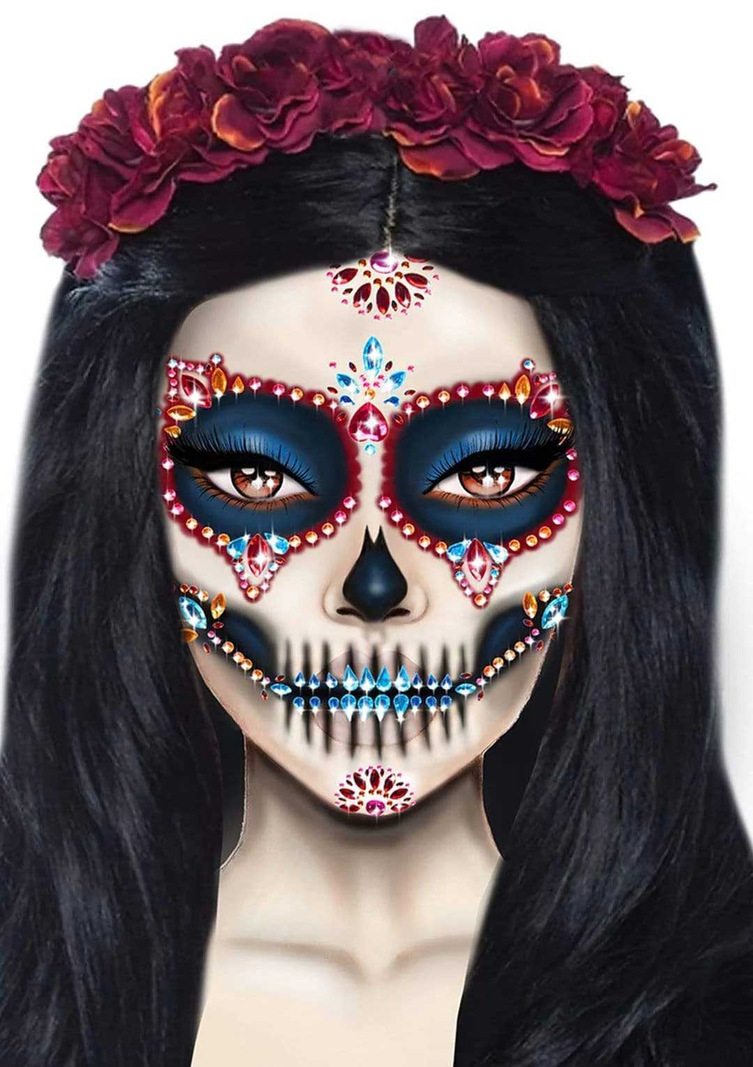 day of the dead adhesive face jewels 