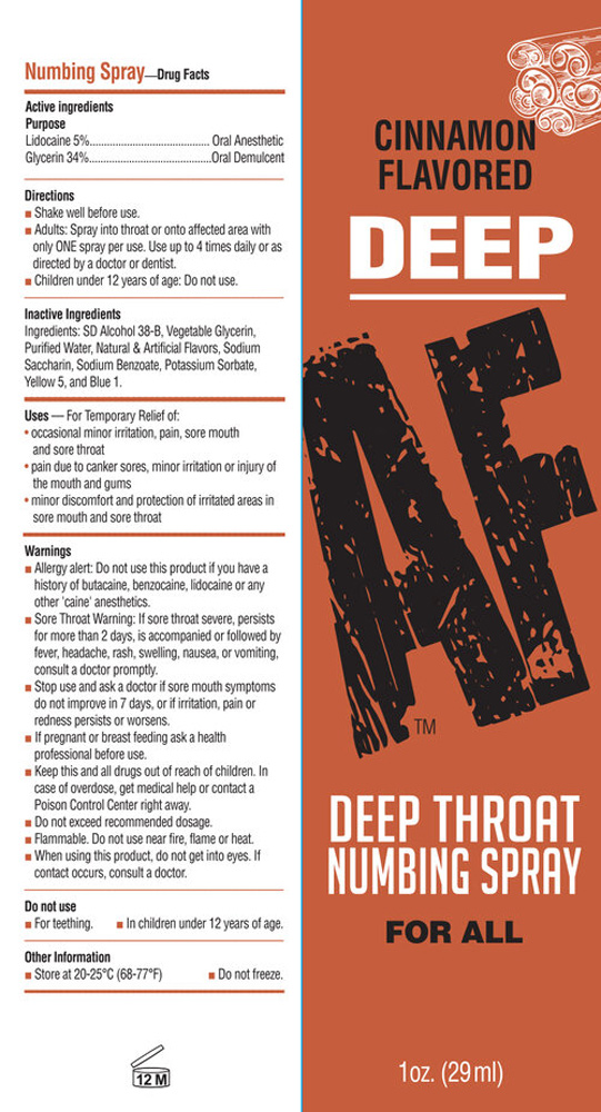 deep af deep throat numbing spray  cinnamon  fl. oz. 