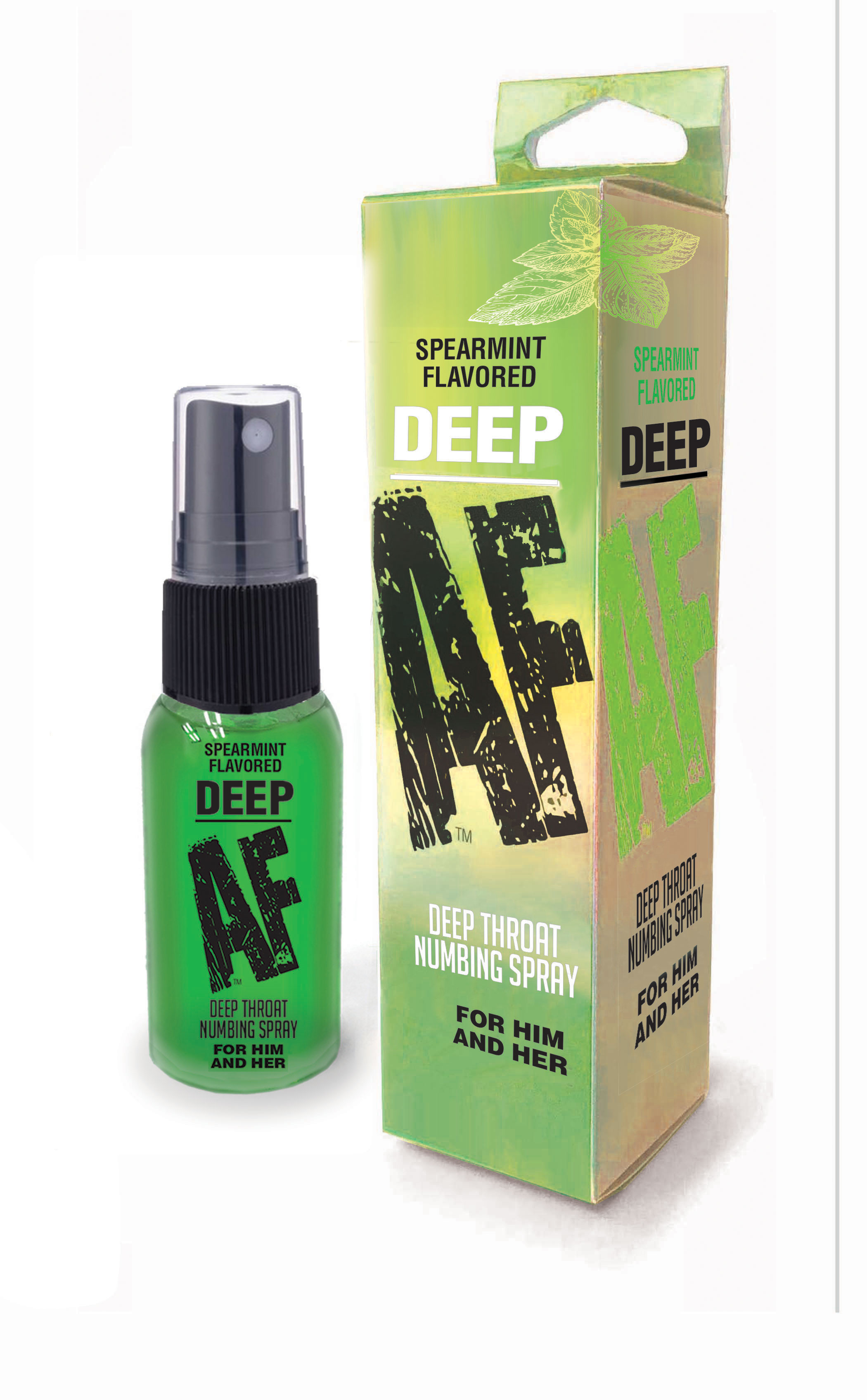 deep af spearmint flavored deep throat spray   oz 