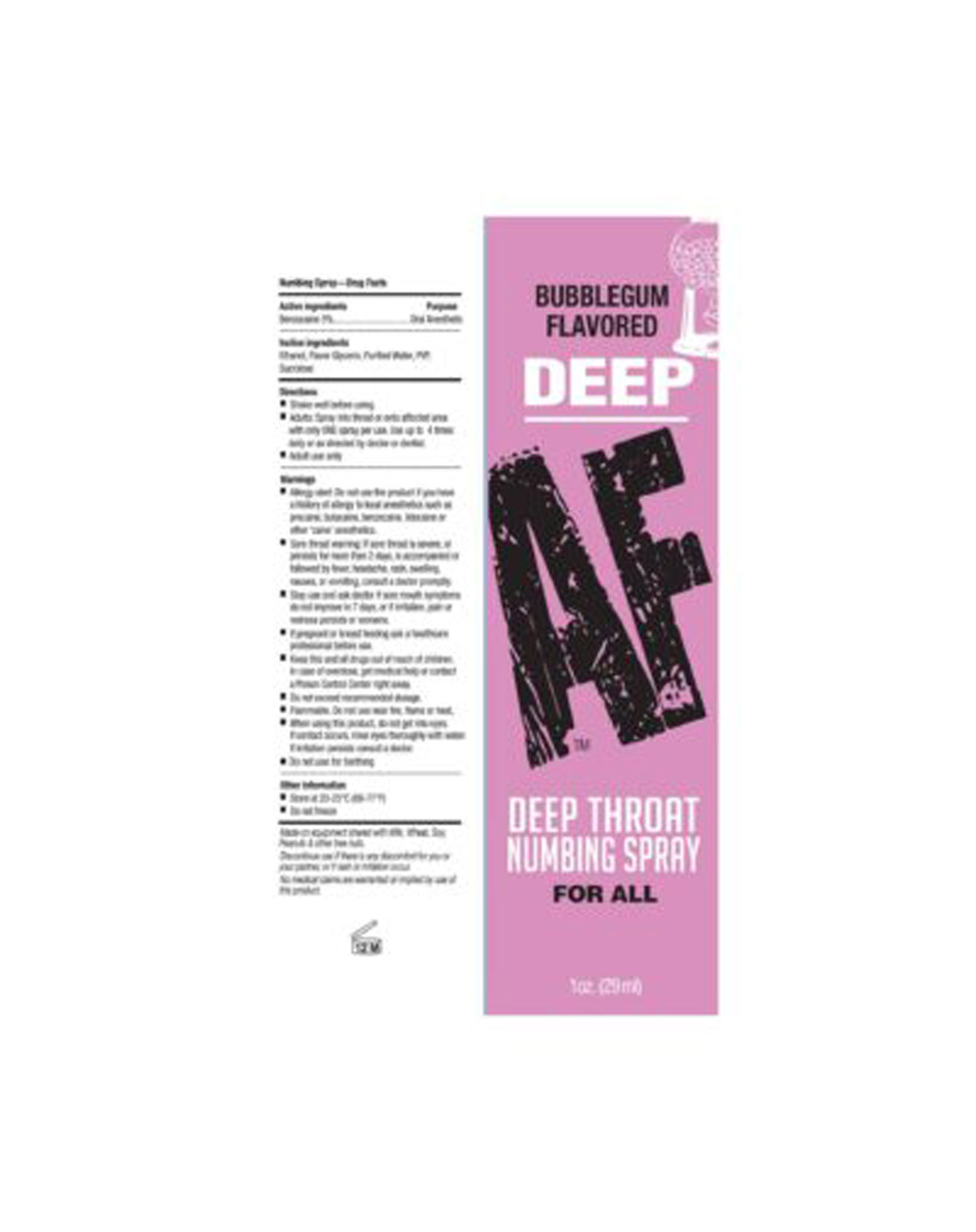 deep af throat numbing spray oz – bubblegum 