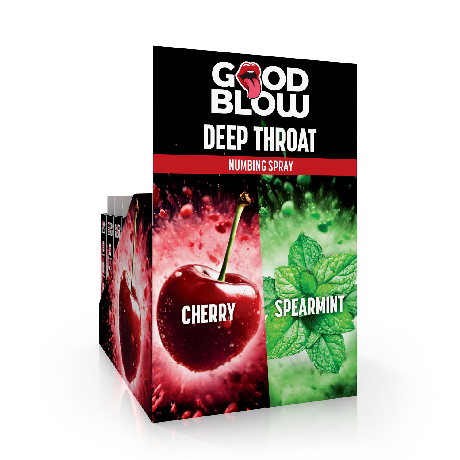 deep throat numbing spray pop display cherry spearmint  pcs 