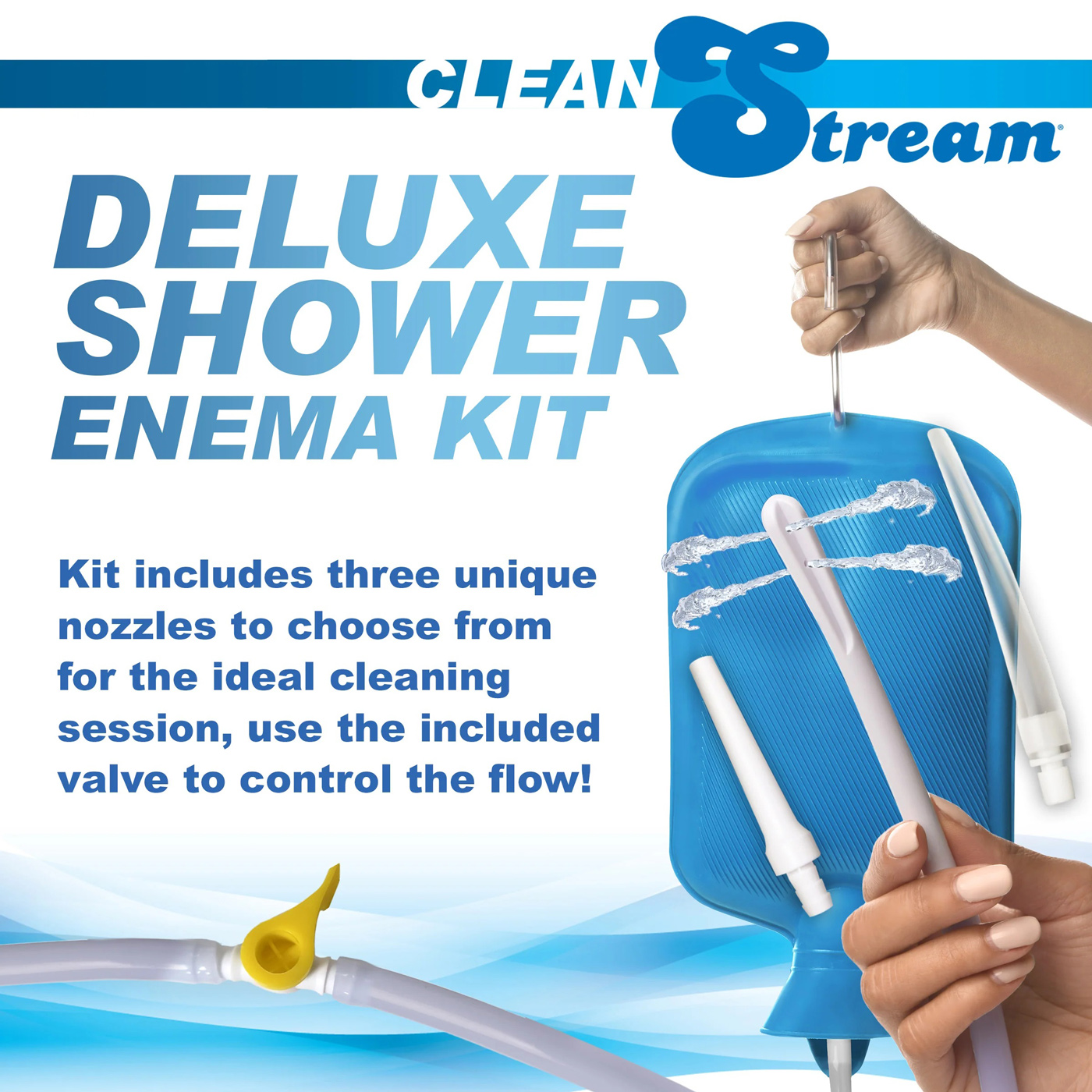 deluxe shower enema kit blue 