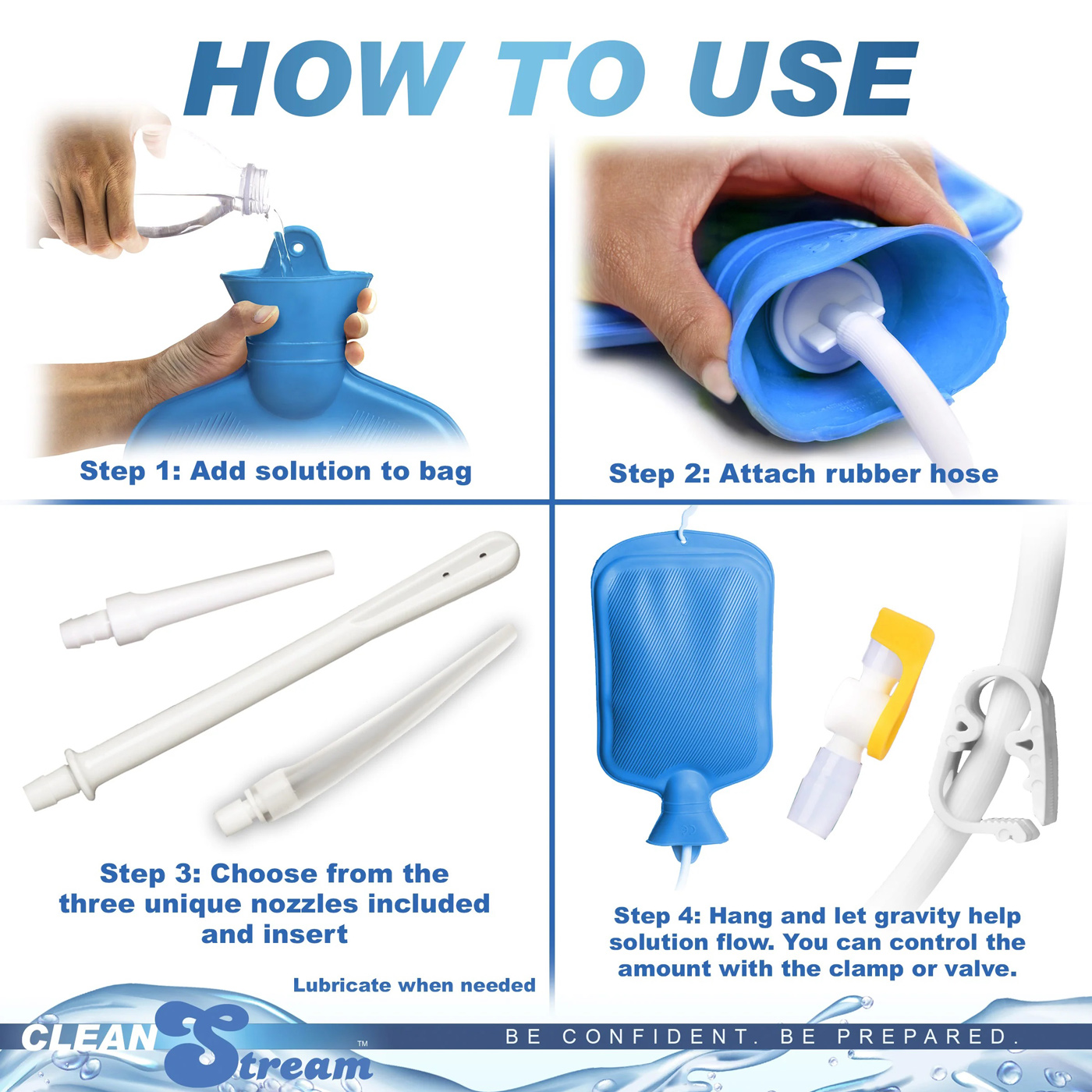 deluxe shower enema kit blue 