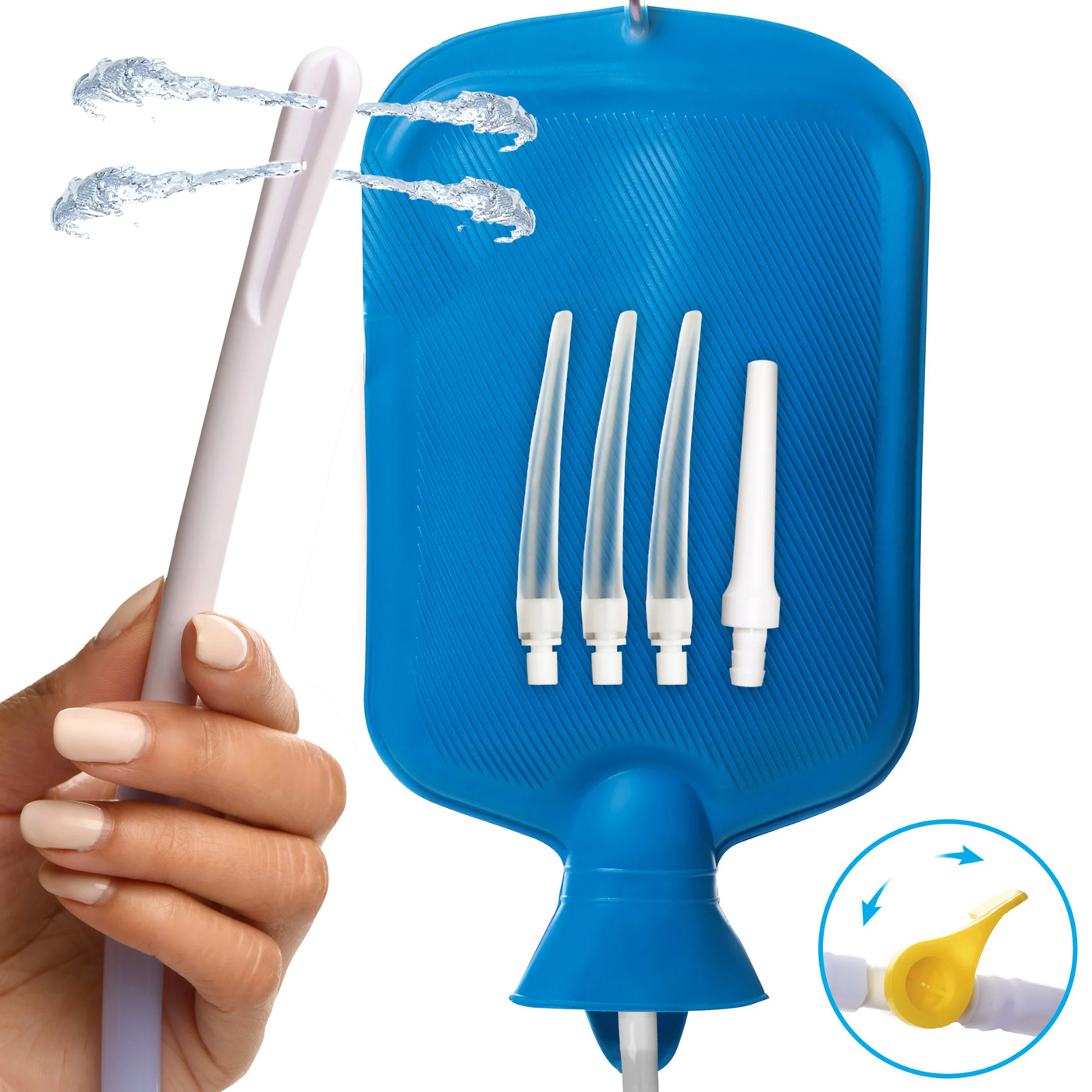 deluxe shower enema kit blue 