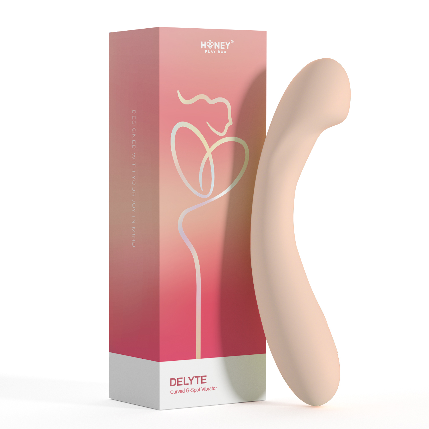 delyte curved g spot vibrator flesh 