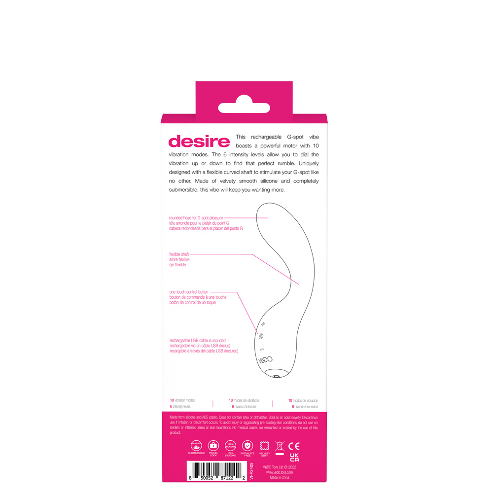 desire rechargeable g spot vibe pink 