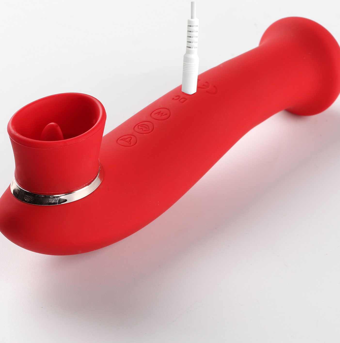 destiny  function rechargeable vibrating suction wand cherry red 