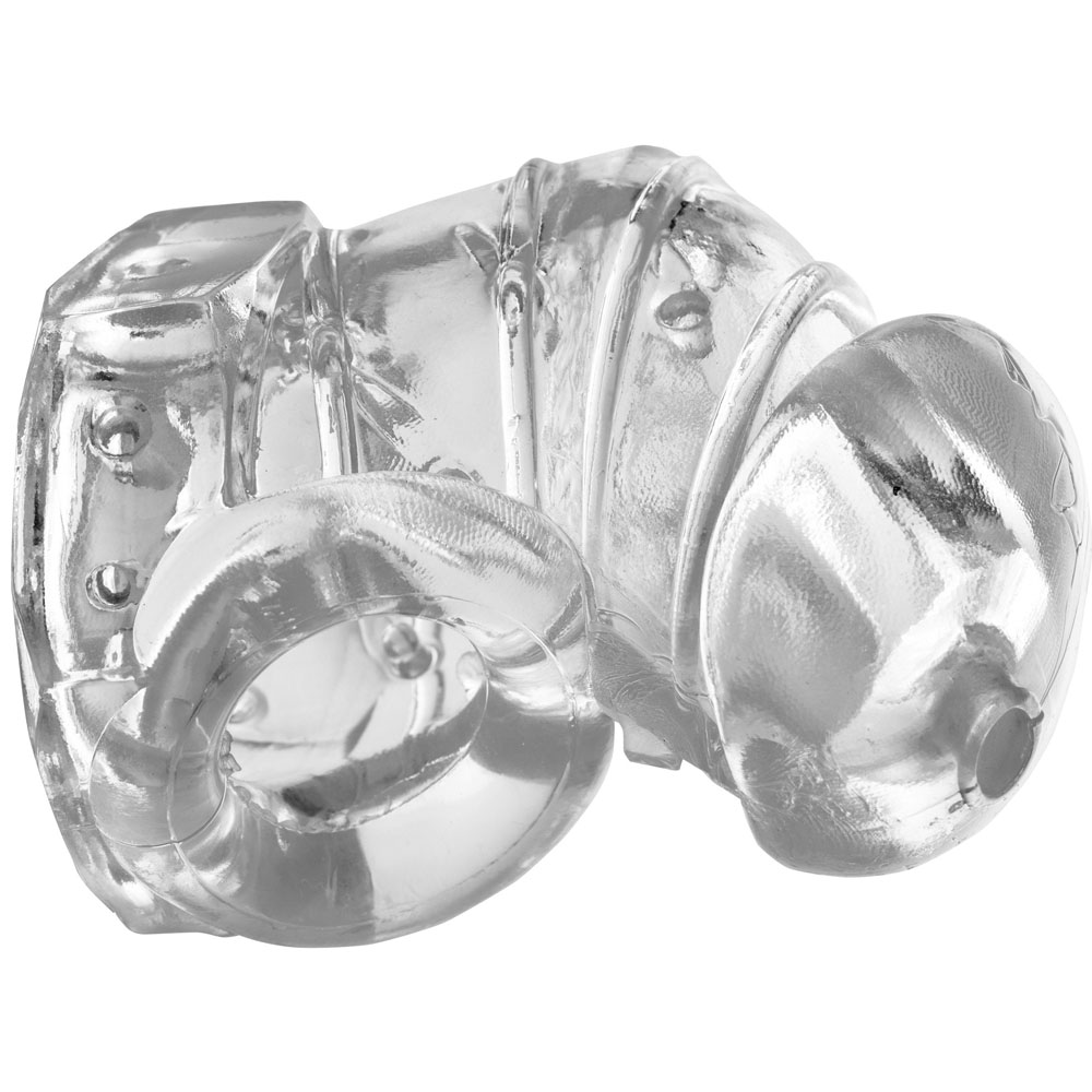 detained . restrictive chastity cage with nubs 