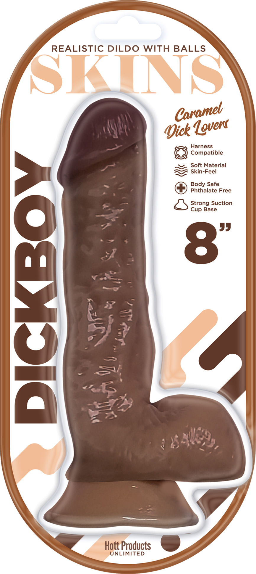 dickboy skins dildo with balls   inch  caramel dick lover 