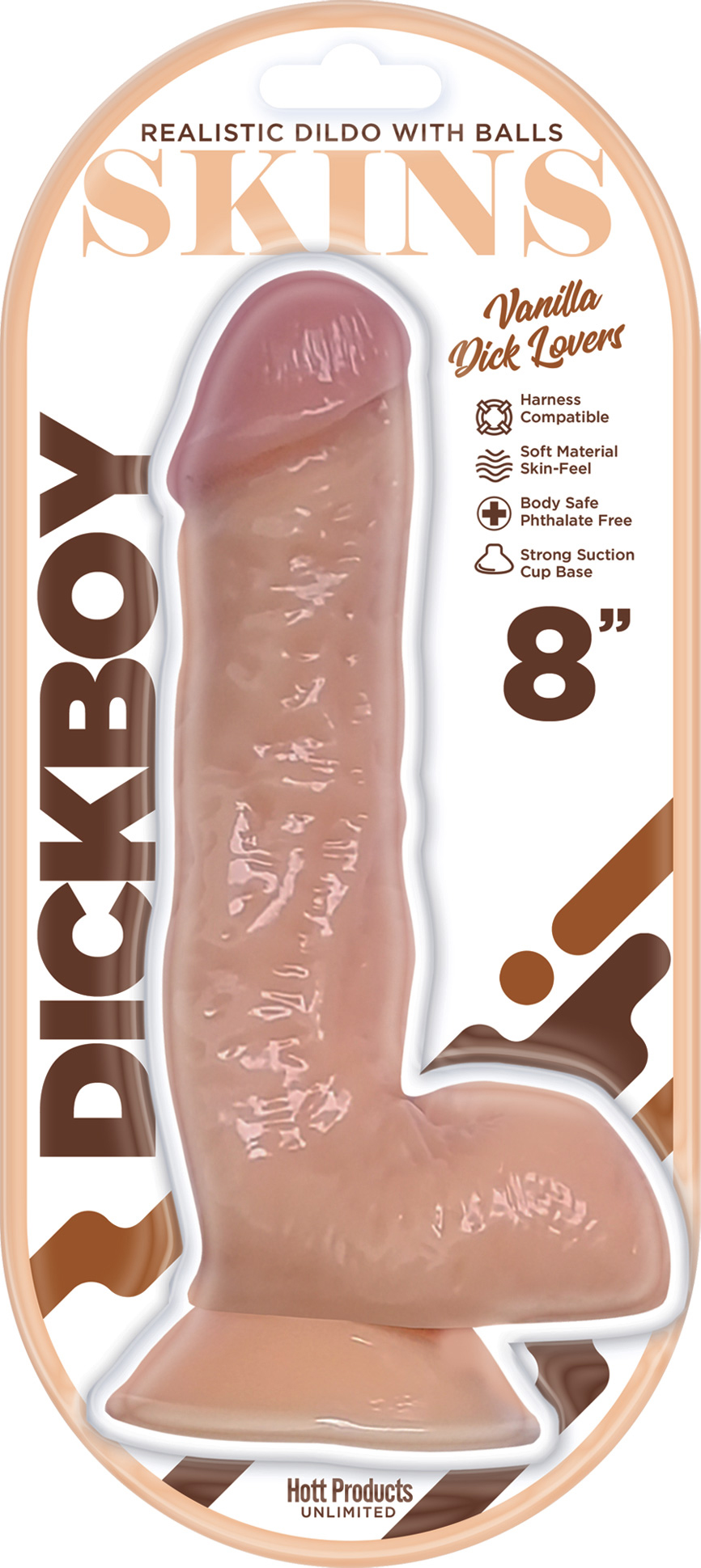 dickboy skins dildo with balls  inch  vanilla dick lover 