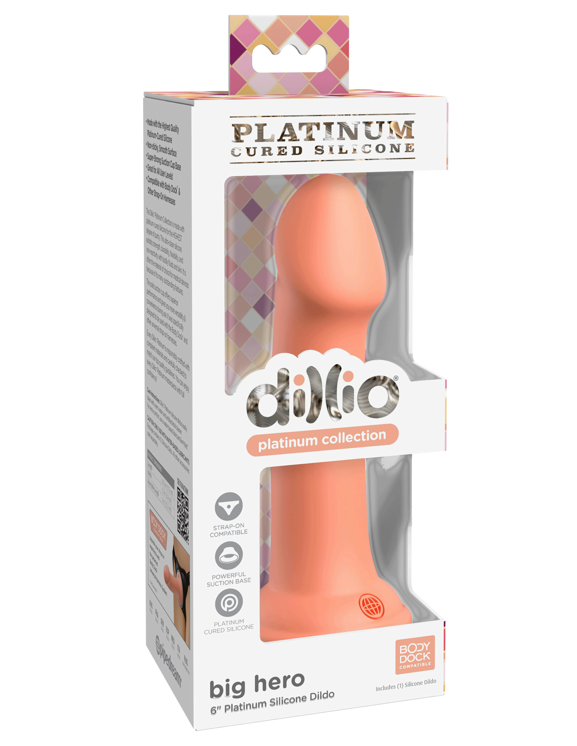 dillio platinum big hero  inch dildo peach .gif