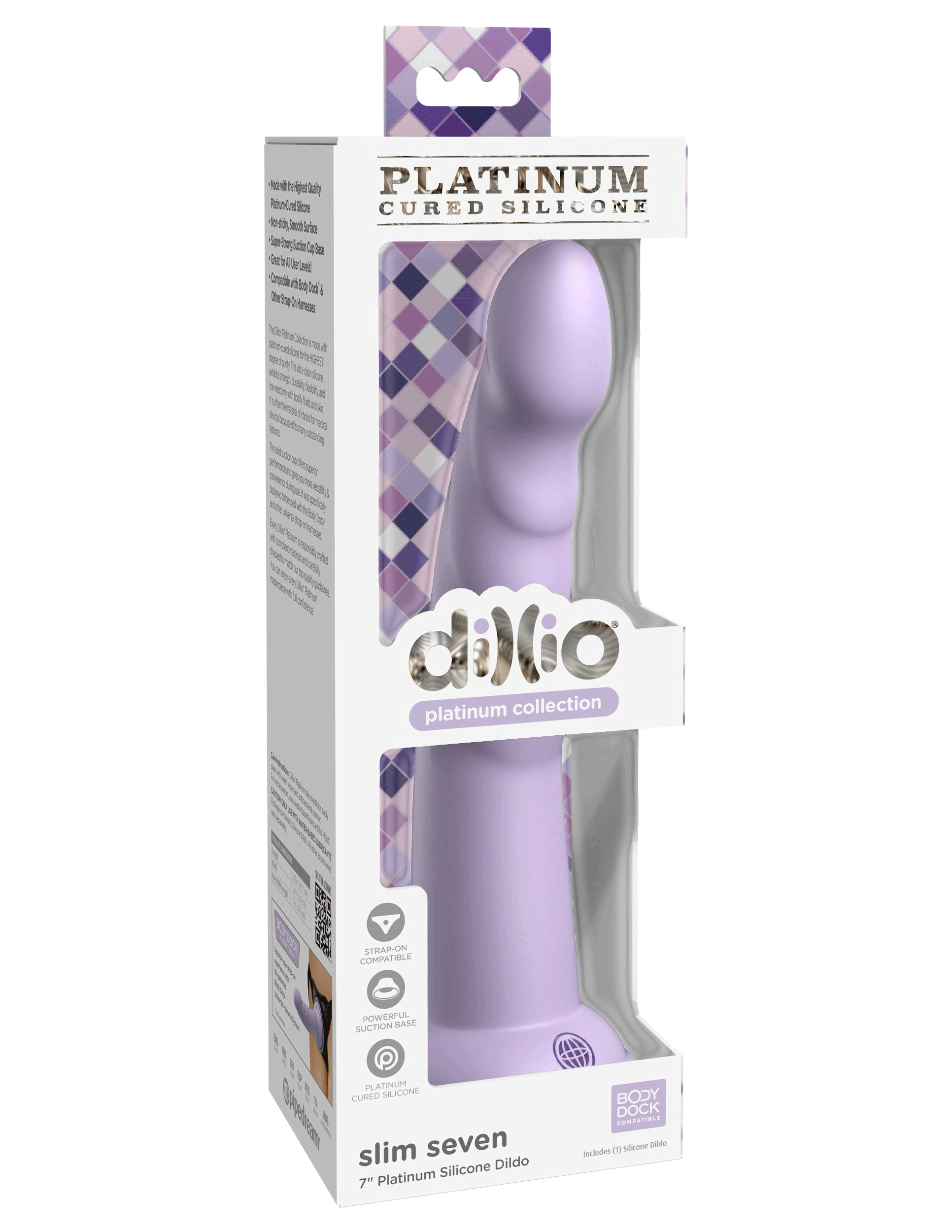 dillio platinum slim seven  inch dildo purple .gif