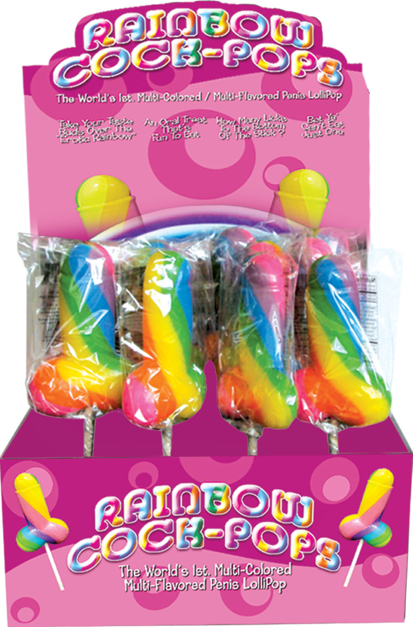 display rainbow cock pop  pieces 