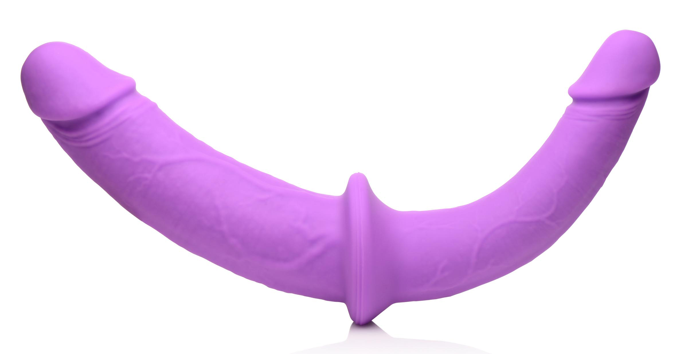 double charmer silicone double dildo with harness  purple 