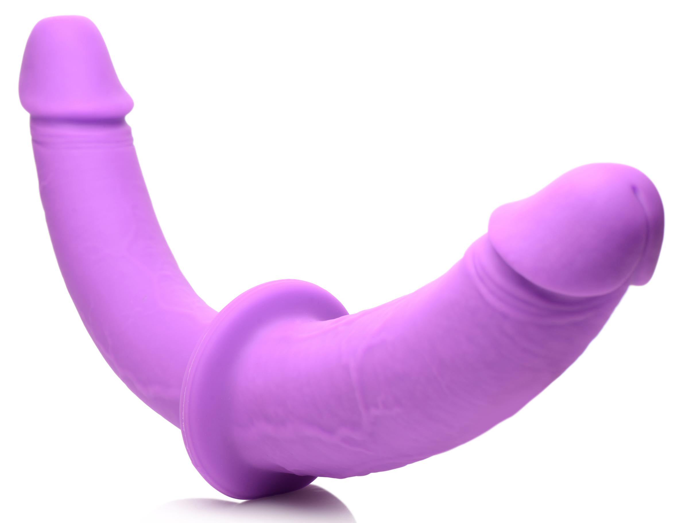 double charmer silicone double dildo with harness  purple 