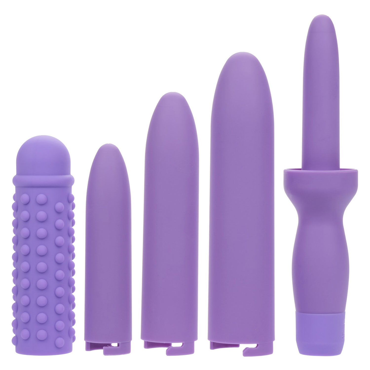 dr laura berman rechargeable dilators set of  locking sizes plus sleeve purple 