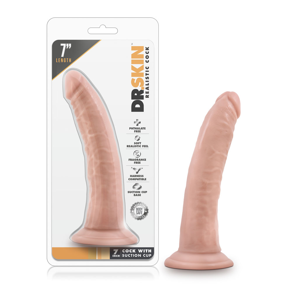 dr skin  inch cock w suction cup vanilla 