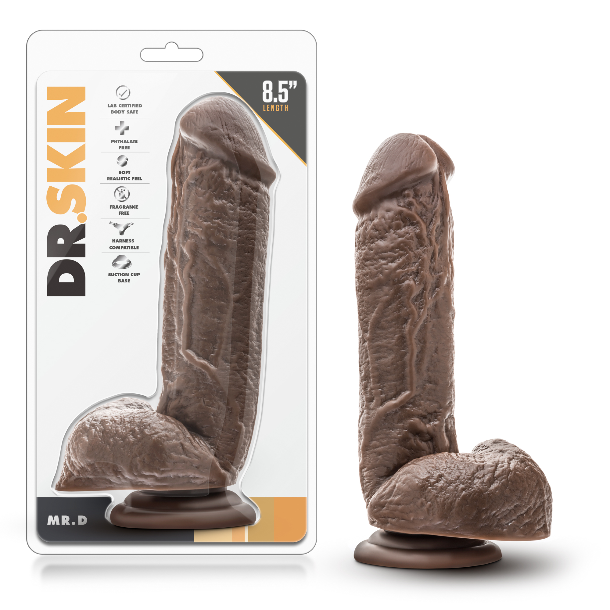 dr skin mr d  inch dildo chocolate 