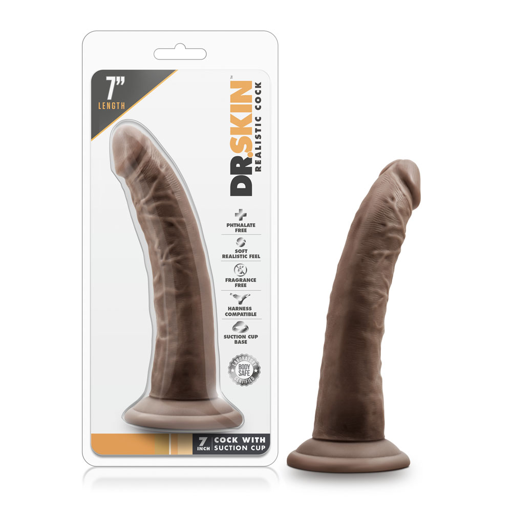 dr. skin  inch cock with suction cup  chocolate 