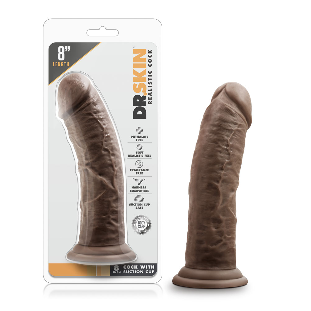 dr. skin  inch cock with suction cup  chocolate 