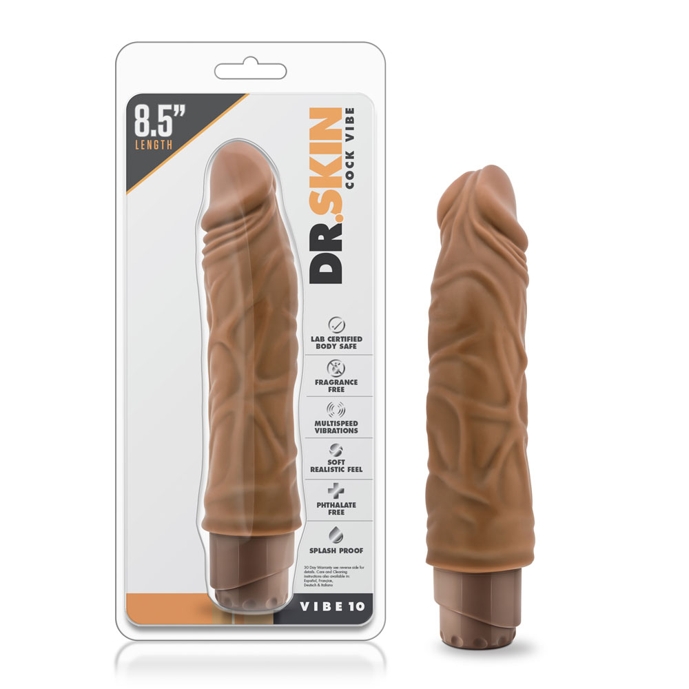 dr. skin cock vibe  . inch vibrating cock  mocha 