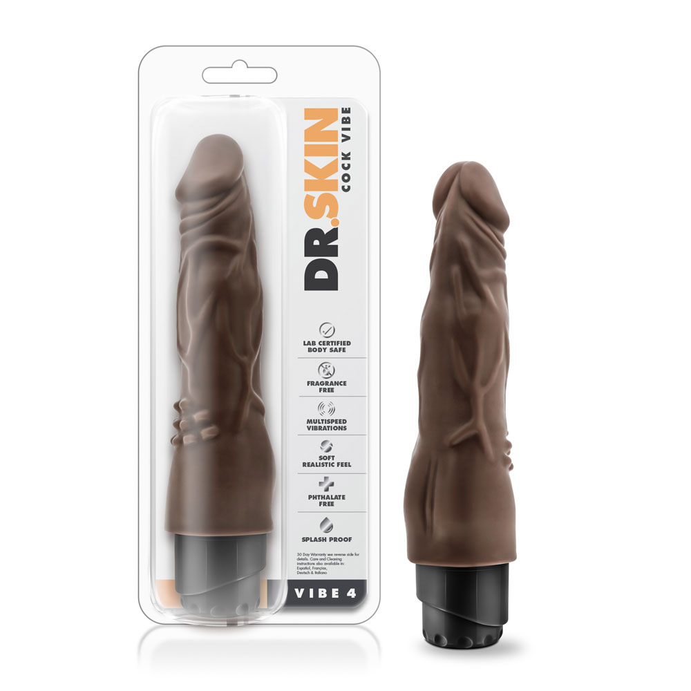 dr. skin cock vibe   inch vibrating  cock chocolate 