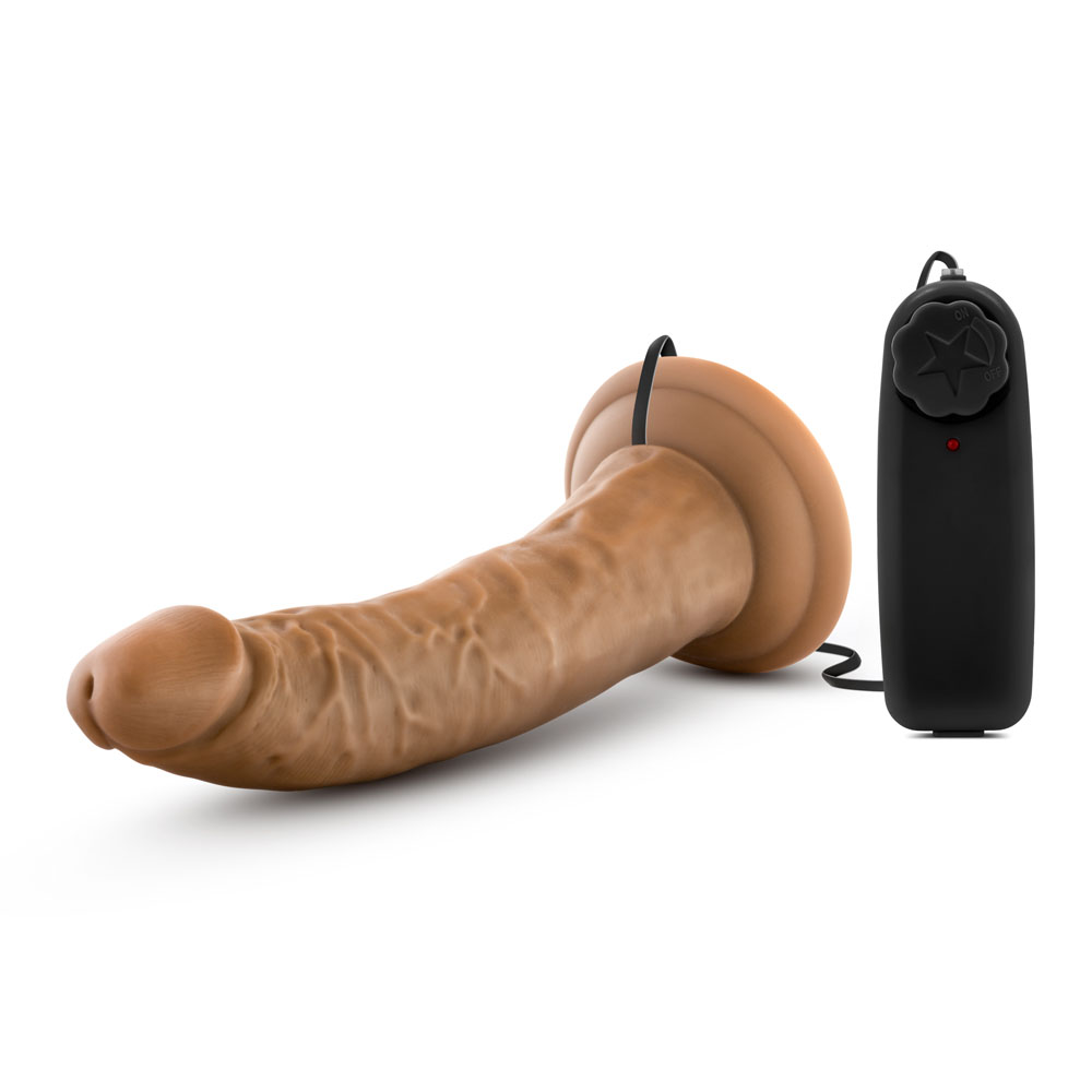 dr. skin dr. dave  inch vibrating cock with  suction cup mocha 
