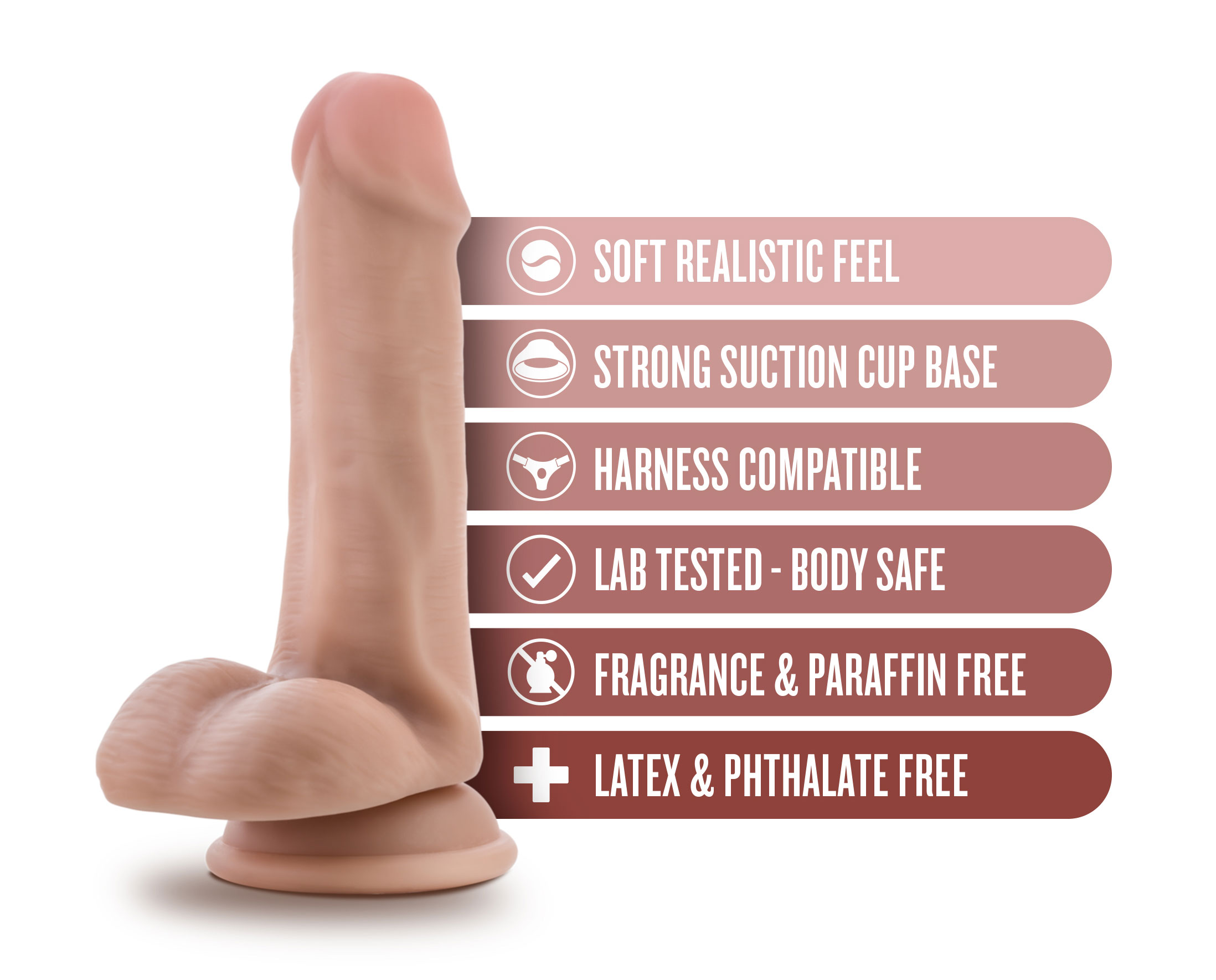 dr. skin dr. jeffrey . inch dildo with balls beige 