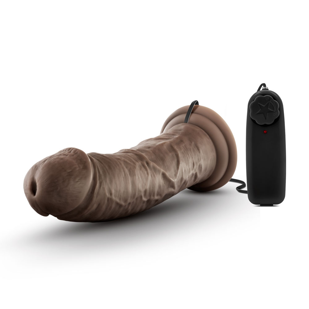 dr. skin dr. joe  inch vibrating cock with  suction cup chocolate 