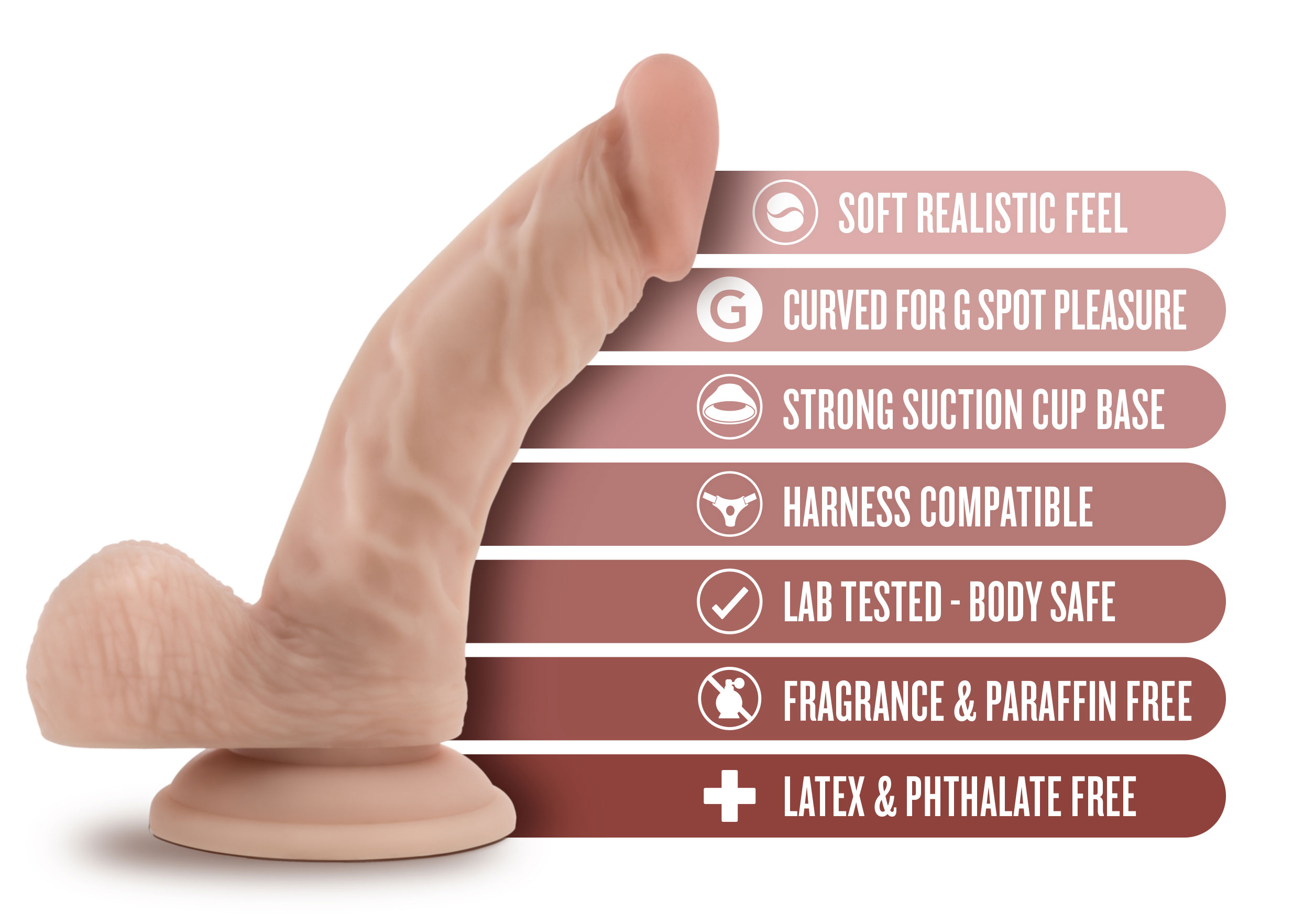 dr. skin dr. stephen . inch dildo with balls beige 