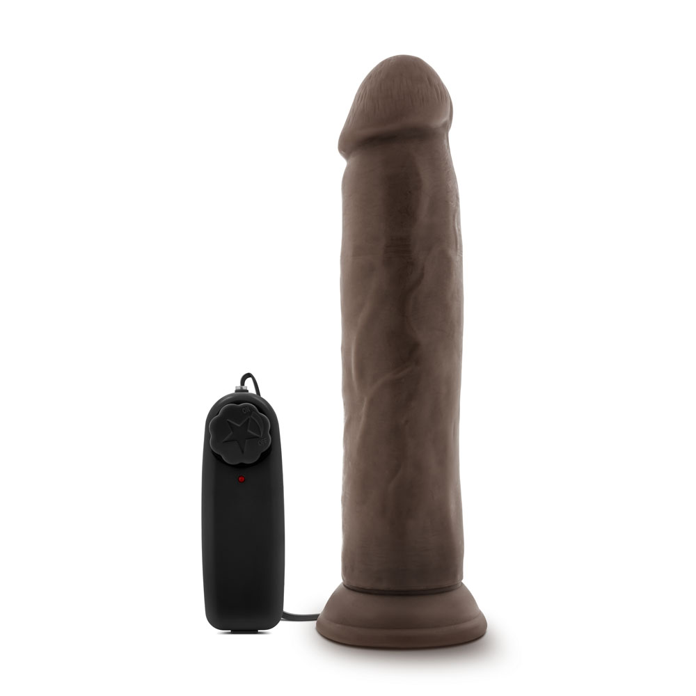 dr. skin dr. throb . inch vibrating  realistic cock with suction cup chocolate 