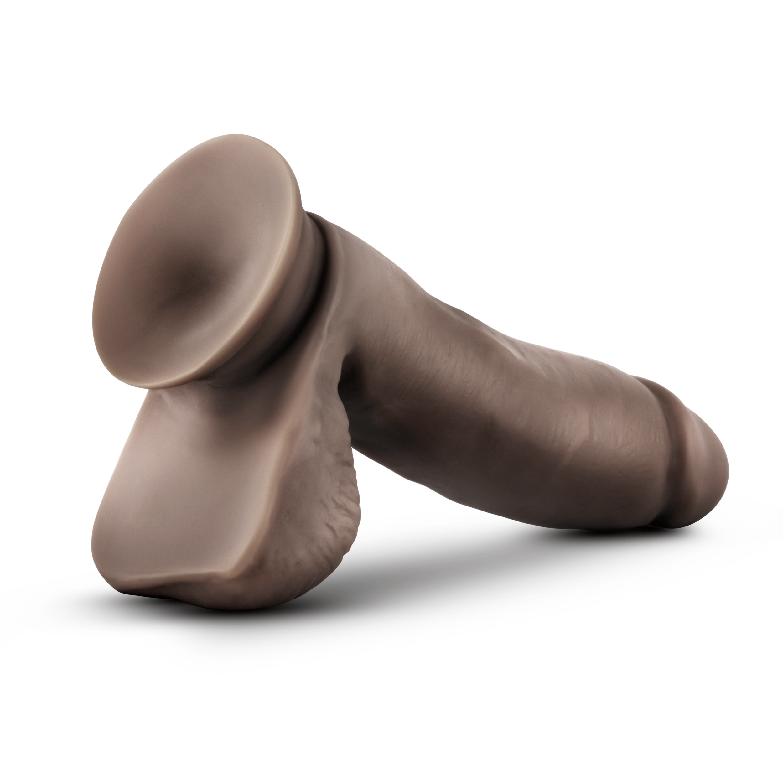 dr. skin glide  inch self lubricating dildo  with balls chocolate .png