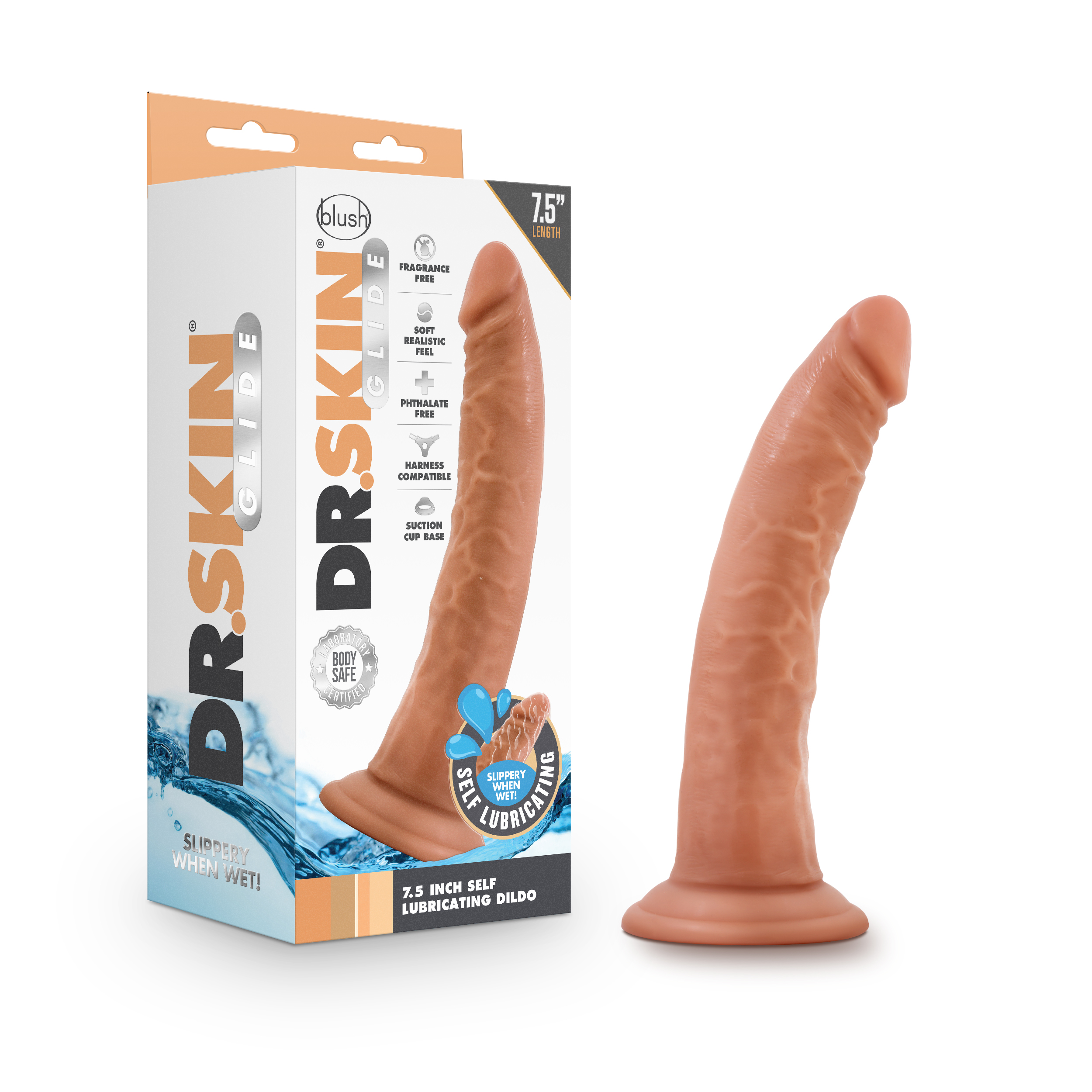 dr. skin glide . inch self lubricating dildo  mocha   .png