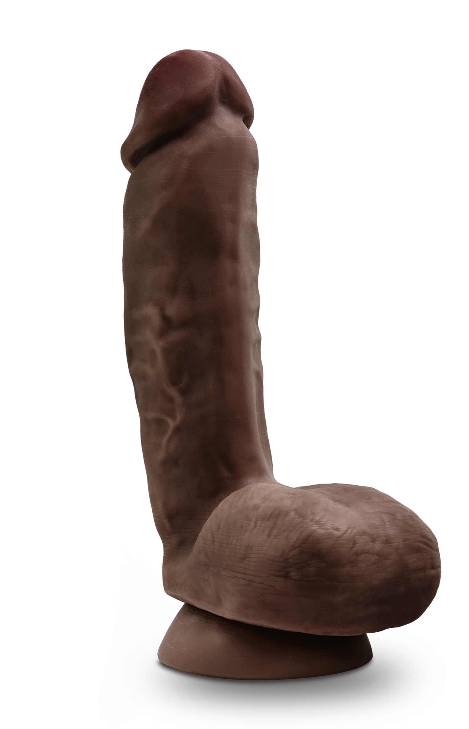 dr. skin glide . inch self lubricating dildo  lubricating dildo with balls chocolate 