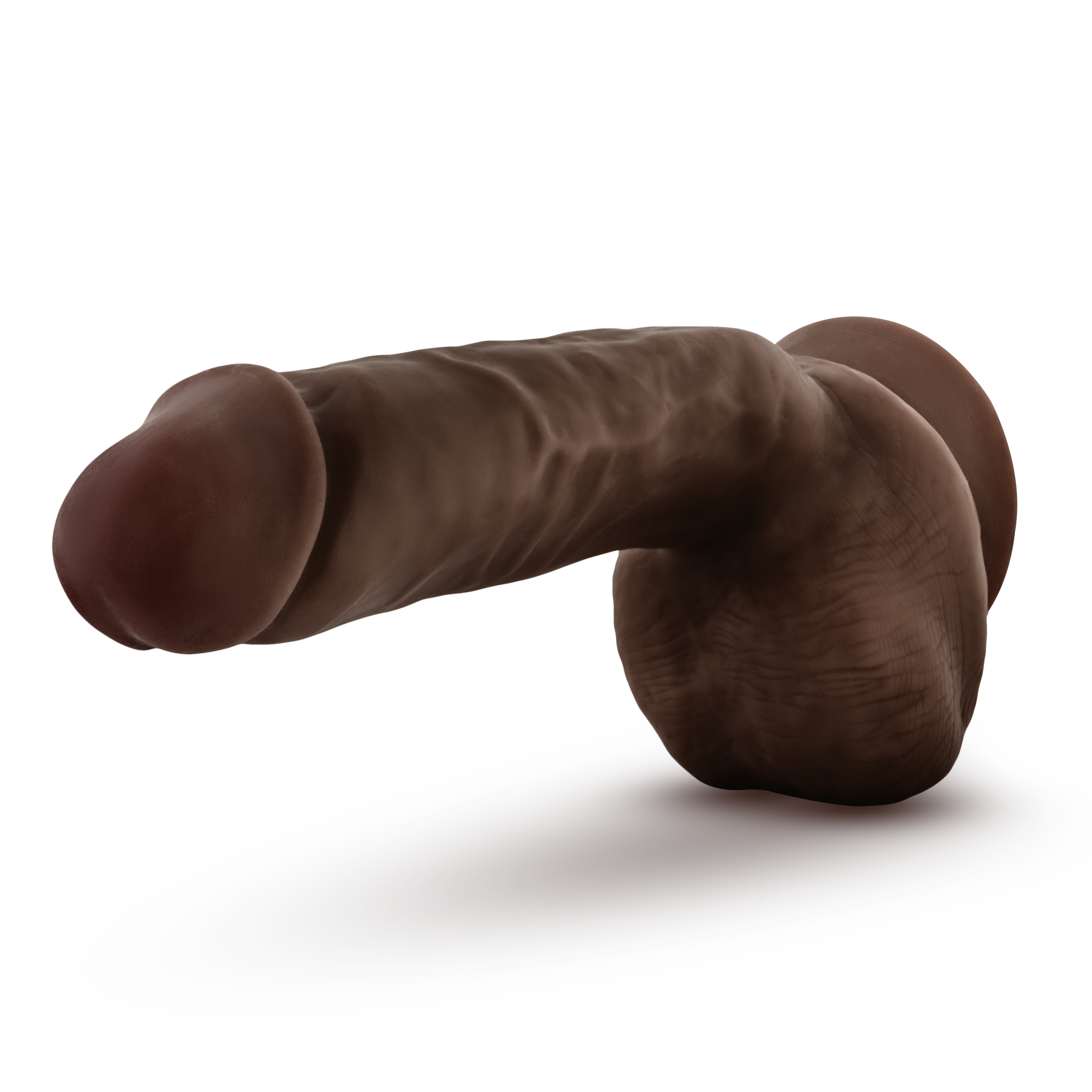 dr. skin glide . inch self lubricating dildo  lubricating dildo with balls chocolate .png