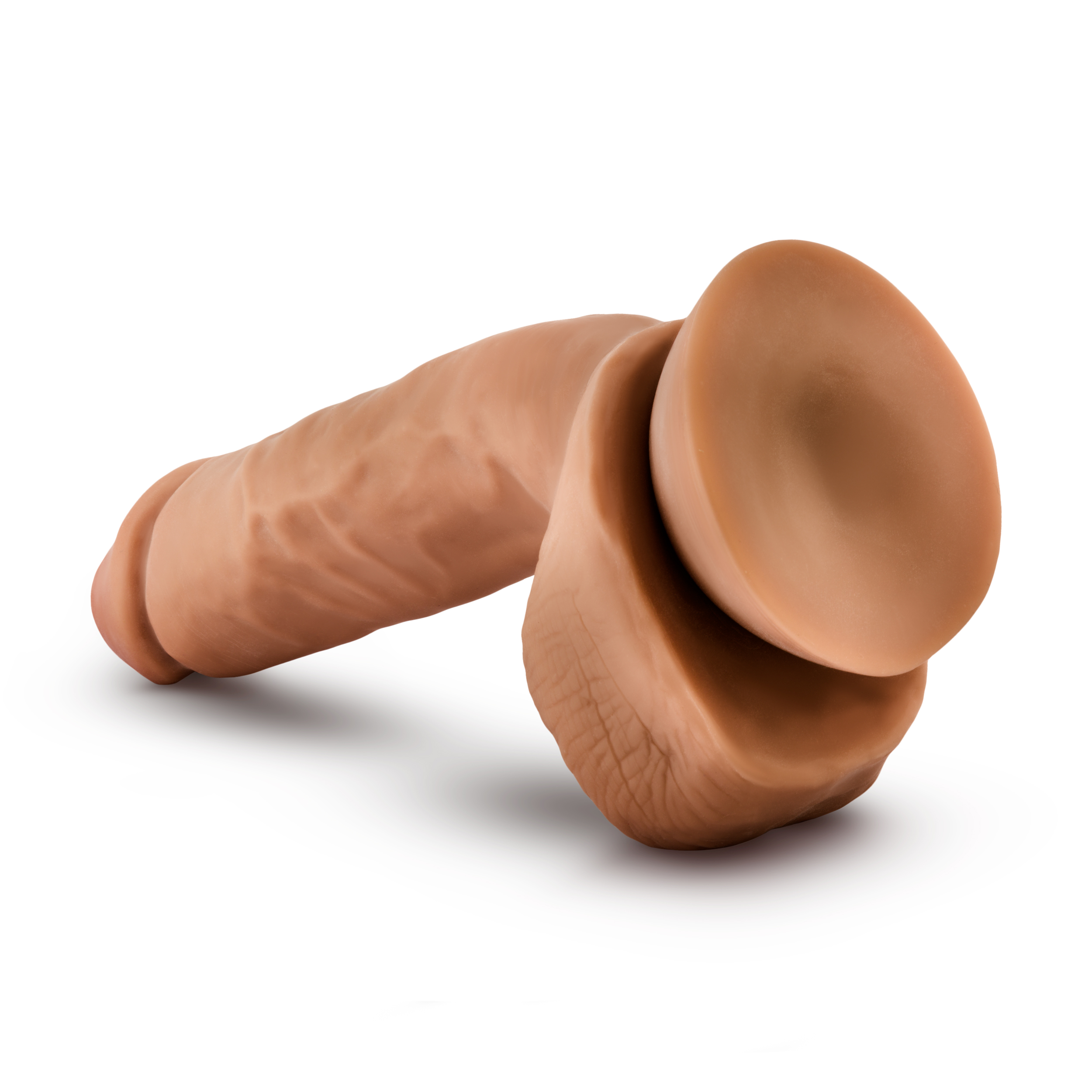 dr. skin glide . inch self lubricating dildo  lubricating dildo with balls mocha .png