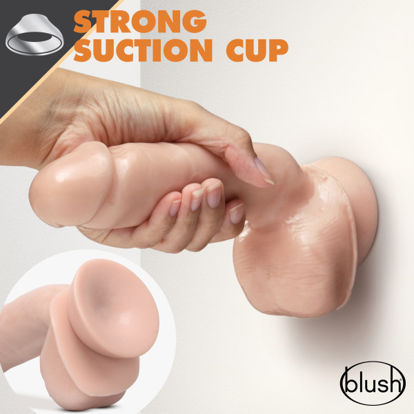 dr. skin glide . inch self lubricating dildo  with balls vanilla 